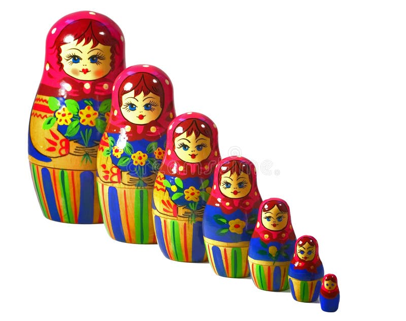 Russian Dolls Isolated on White Stock Vector Illustration of russia