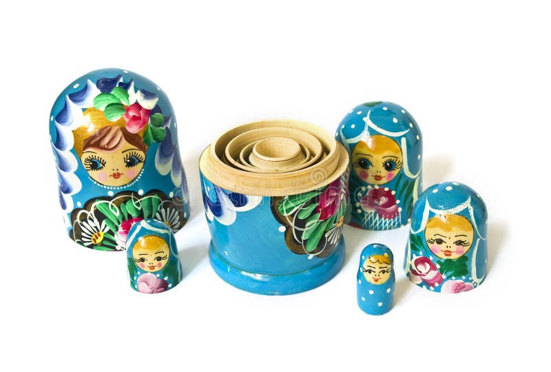 Russian dolls isolated