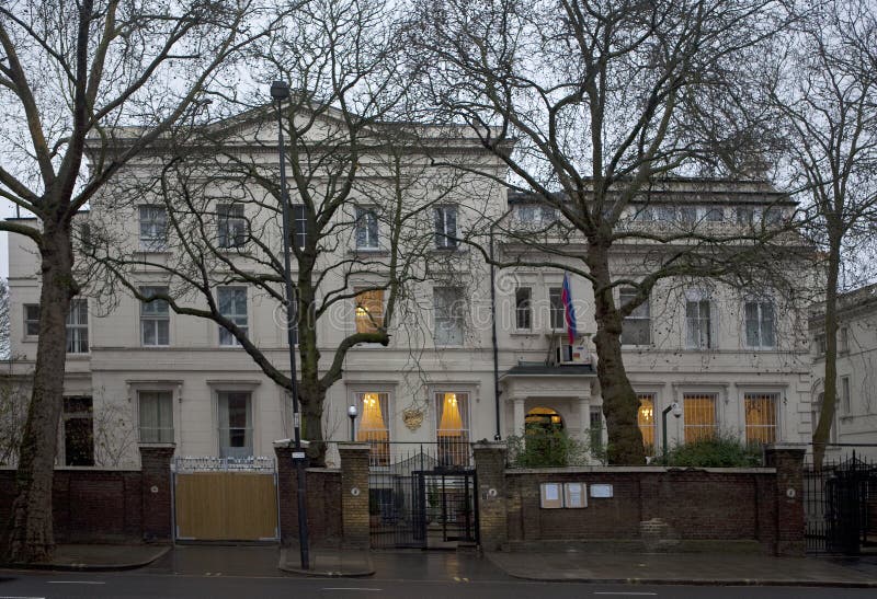 The Russian Embassy in London on Christmas Day.