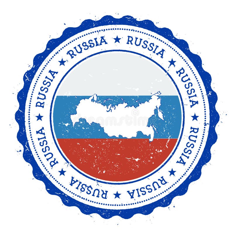 Map of the Russian Federation colored like the Russian flag Stock Vector