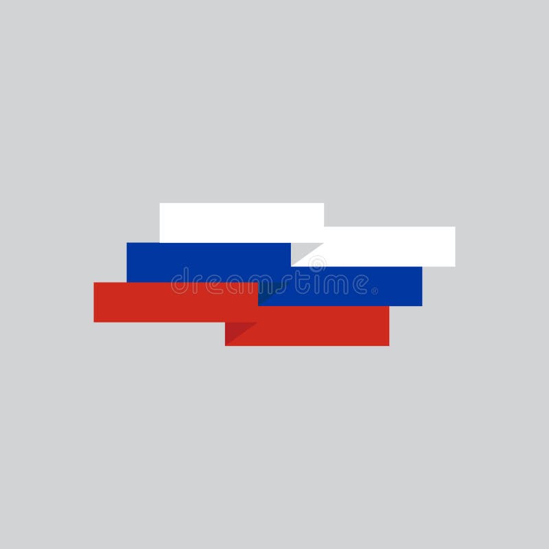 Russian Flag Icon Logo Design Vector Template Stock Vector