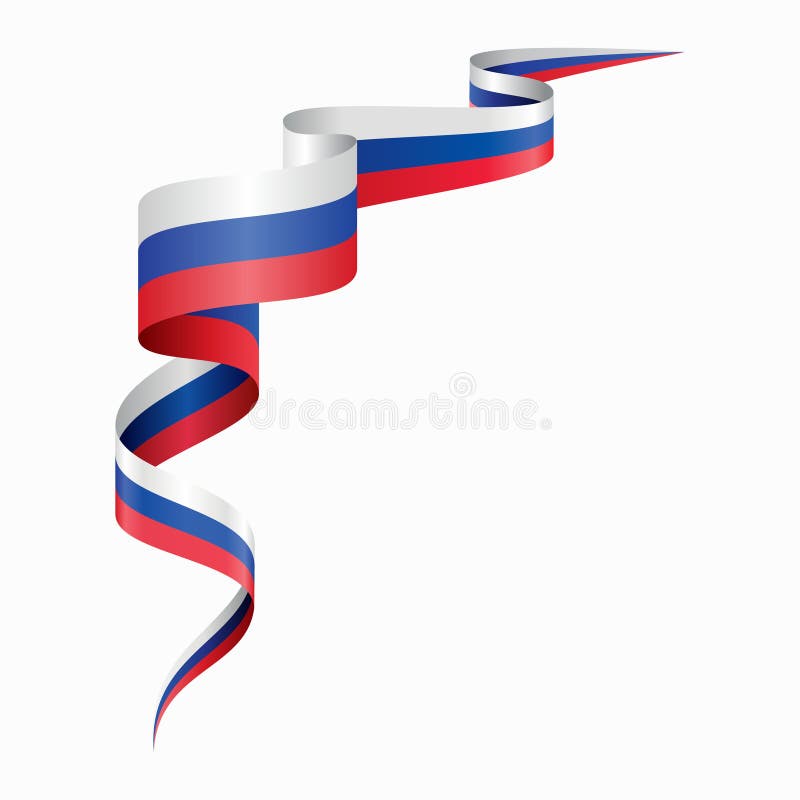 Russian Flag Wavy Abstract Background. Vector Illustration. Stock