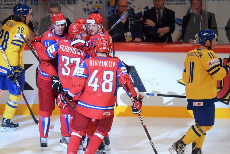 Russian ice hockey team editorial photo. Image of arena 69697496
