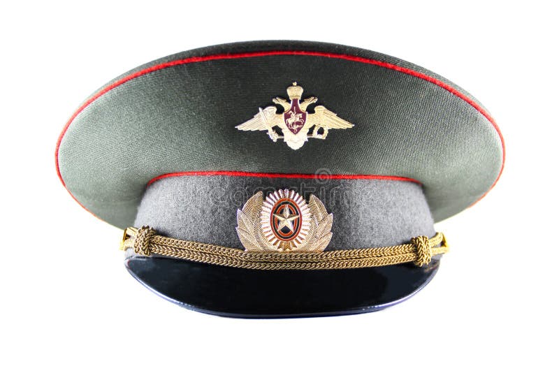 Russian Army Officer Cap Isolated Stock Photo - Image of gold, head