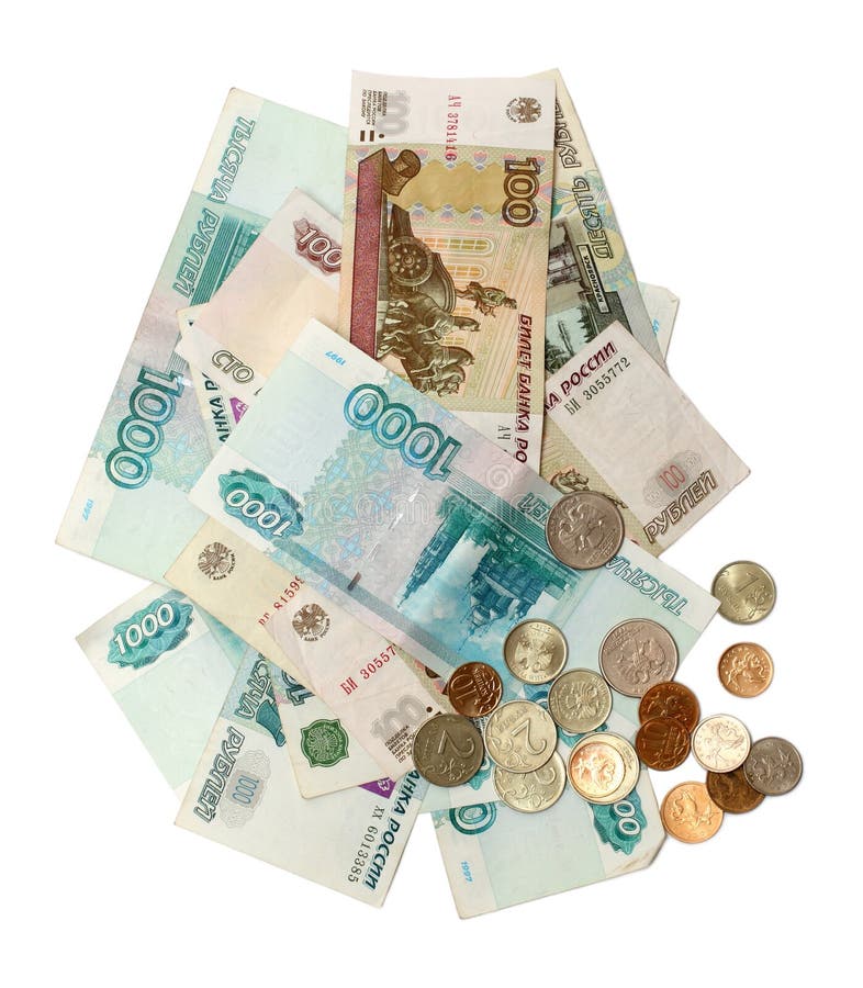 Russian Money Notes Are In Five Different Envelopes Stock Photo Image