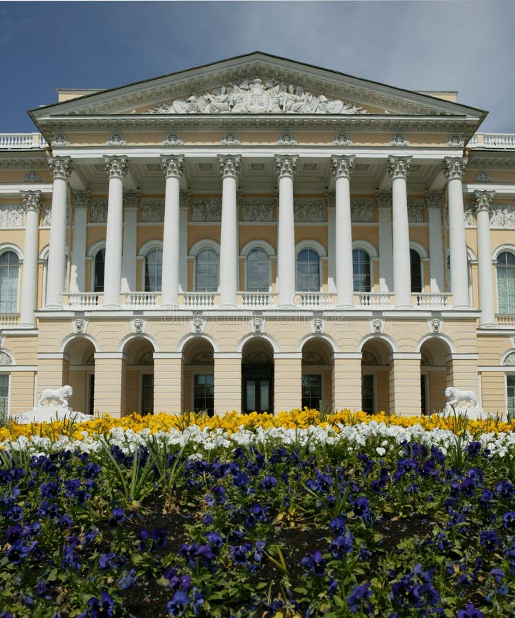 Russian museum. Summer. Pillar column garden stock images, royalty-free photos and pictures