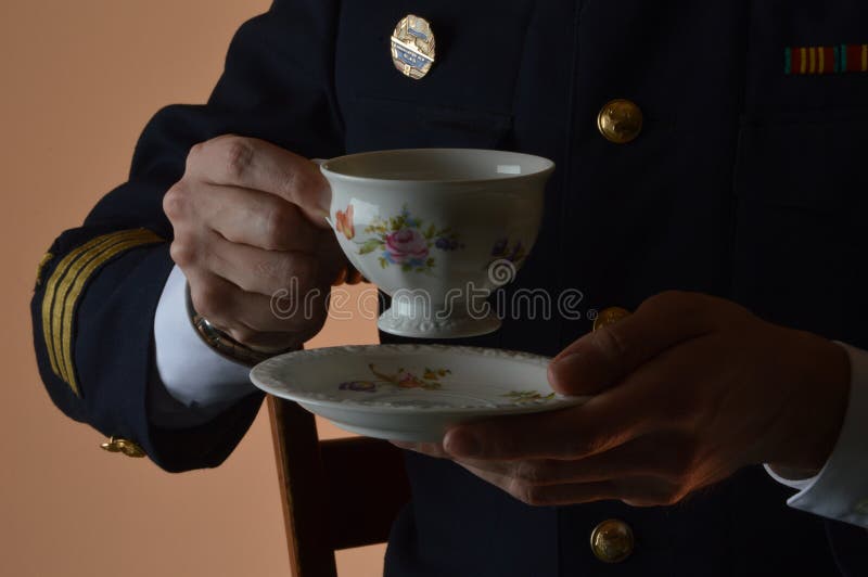 Russian Navy Lieutenant Drinking Tea Stock Image Image of gracious, high 248612511