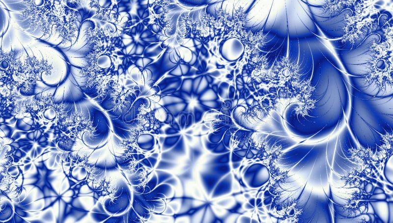 Russian ornaments frames in gzhel style painted with blue on white abstract fractal background