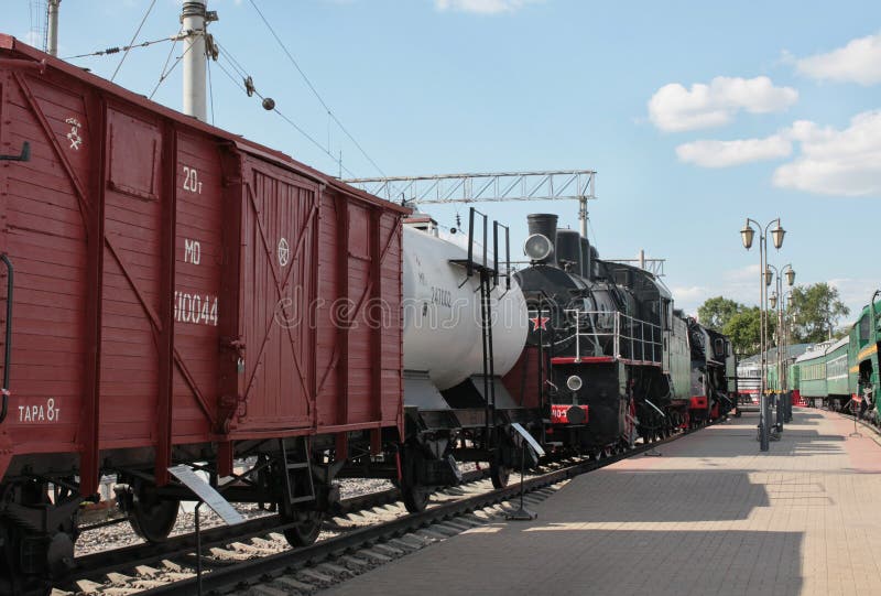 Russian retro trains royalty free stock photos