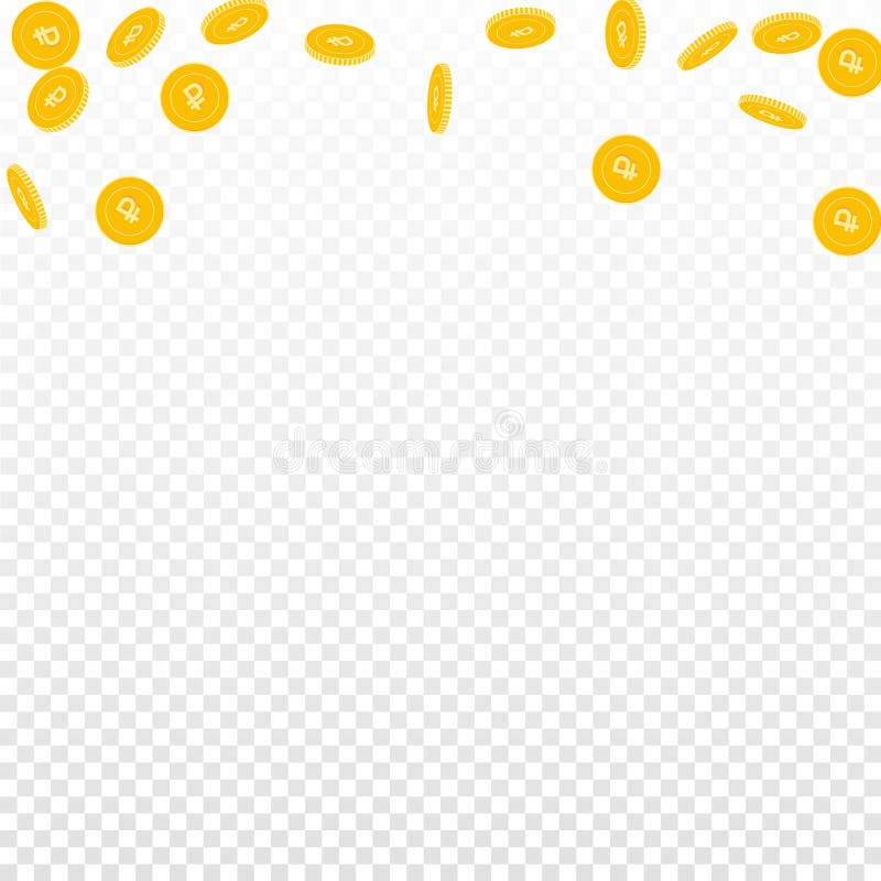 Russian ruble coins falling. Scattered sparse RUB royalty free illustration Russian ruble coins falling. Scattered sparse RUB royalty free illustration