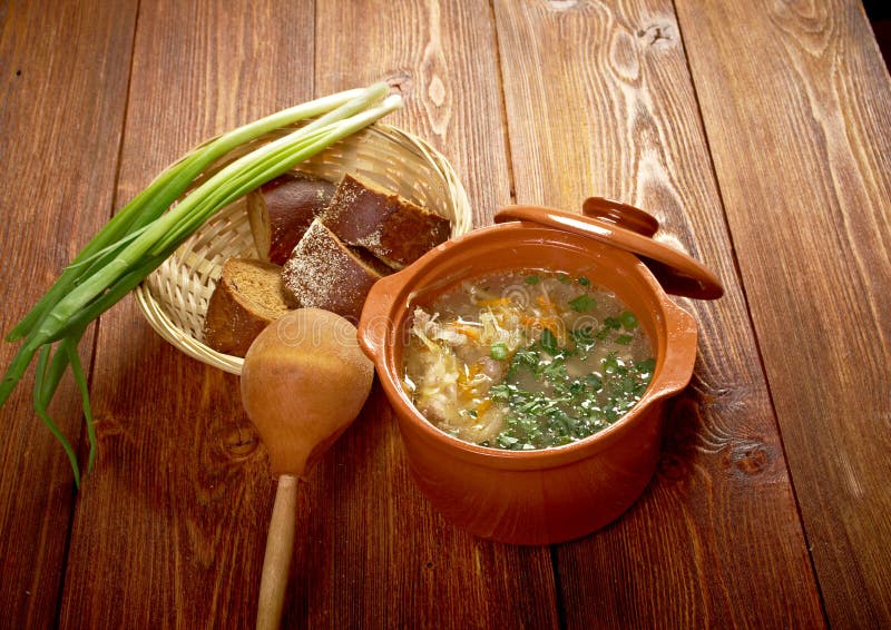 Russian Sauerkraut Soup Stchi Stock Photo Image of wooden, size 40566814