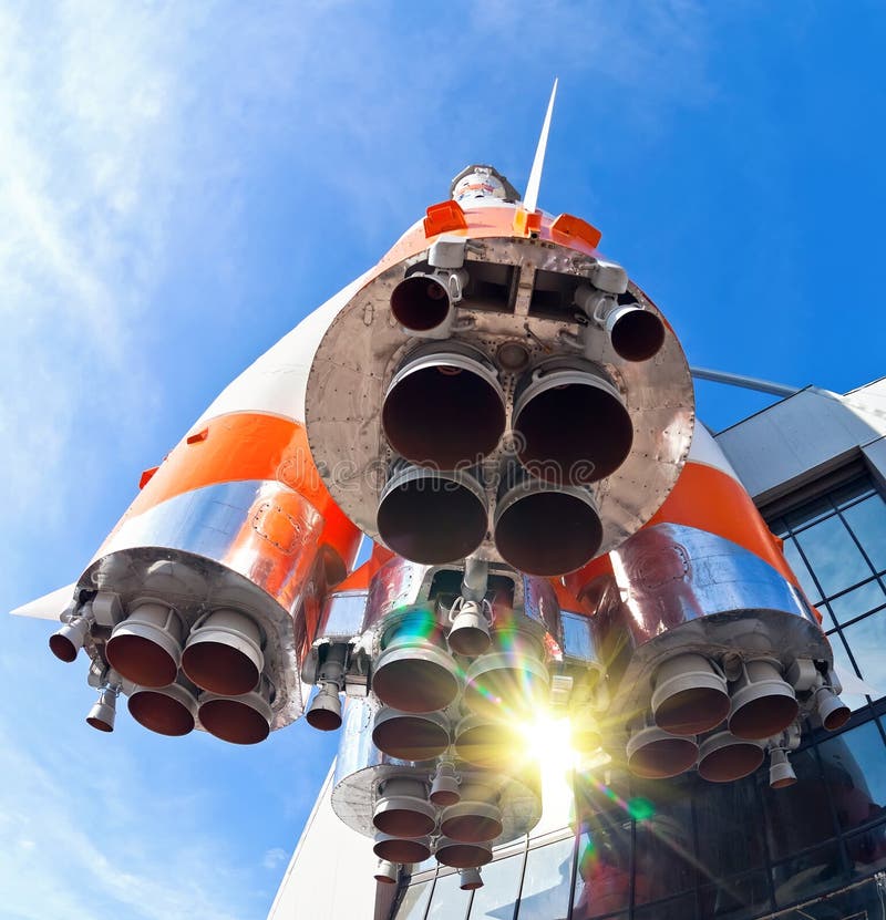 Russian space transport rocket royalty free stock photography