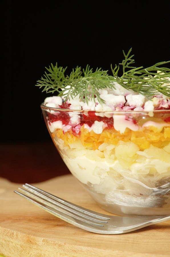 Russian Traditional Herring Salad Stock Image Image of dinner