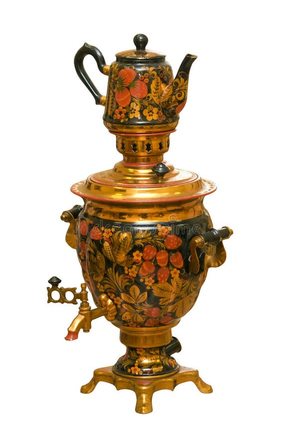 Russian Electric Samovar With A Pot For Brewing Tea Stock Photo - Download  Image Now - iStock