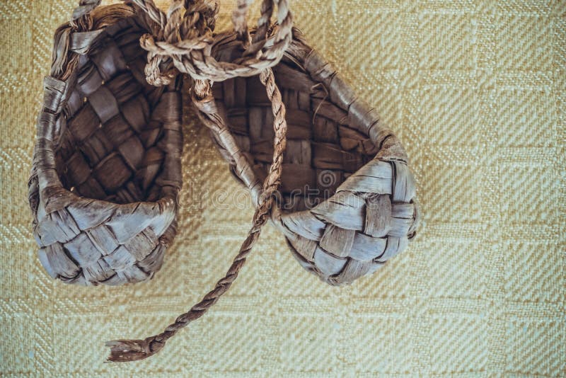 Russian Traditional Shoes Bast Shoes Stock Image Image of fashion, sandal 131750035