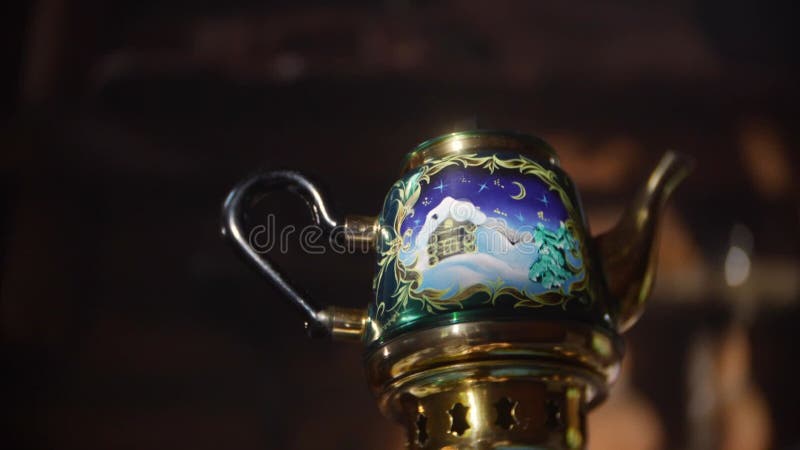 Russian traditions of tea drinking. Russian samovar on the table. still life. tea drinking at the table