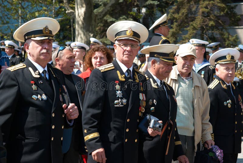 SEVASTOPOL, UKRAINE - MAY 9: Russian veteran's parade May 9, 2009 in Sevastopol, Ukraine.