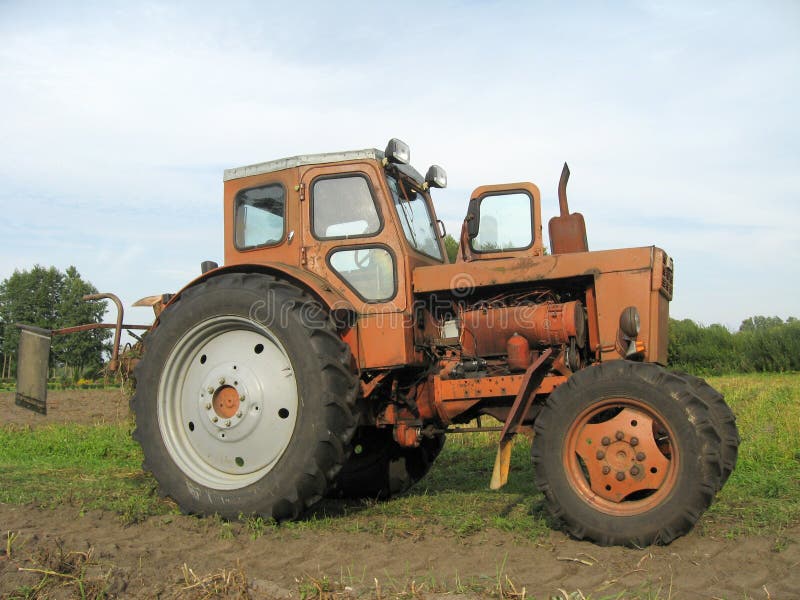 Russian vintage tractor stock image. Image of union, retro 10786215