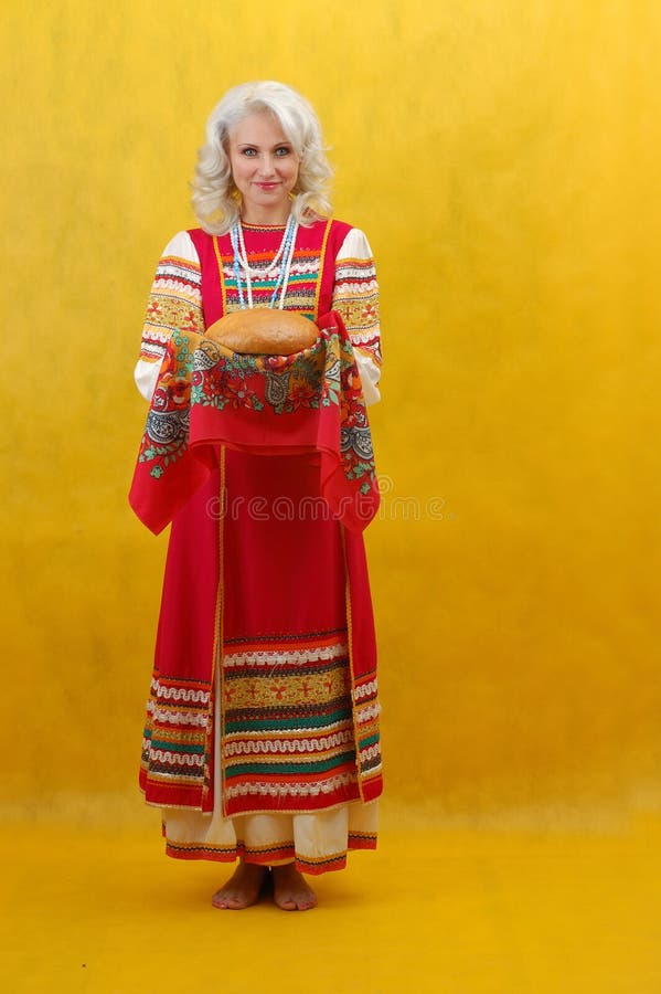 Russian woman in a folk dress