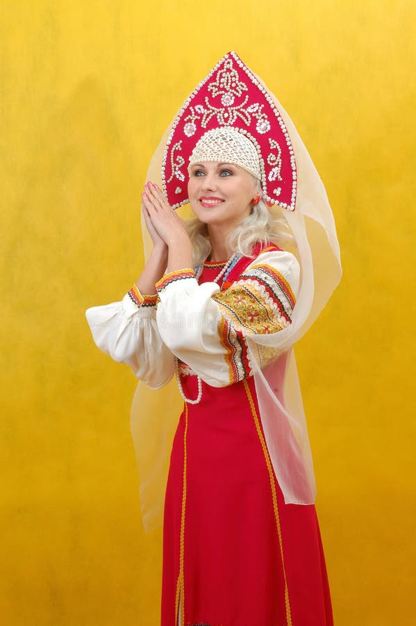 Russian woman in a folk dress