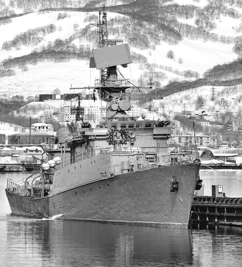 Russisch militair schip stock afbeeldingen