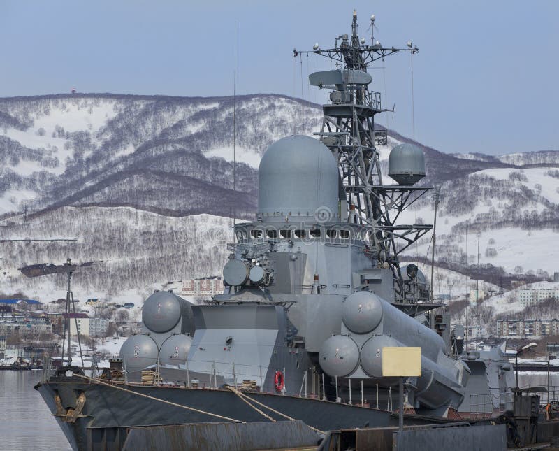 Russisch militair schip royalty-vrije stock fotografie