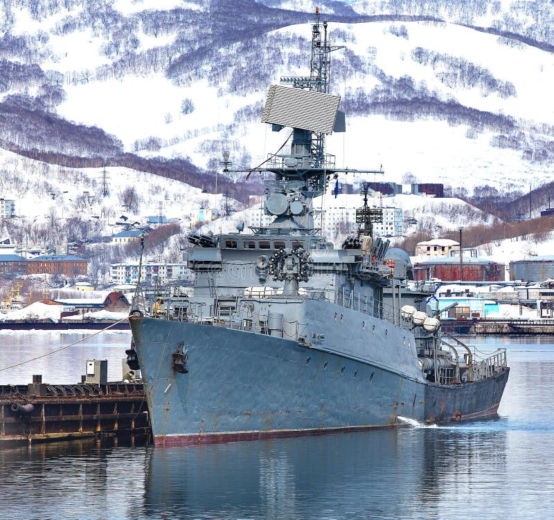 Russisch militair schip royalty-vrije stock afbeelding
