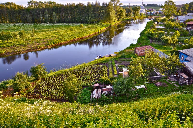Russische Landschaft stockfoto. Bild von ansicht, rußland ...