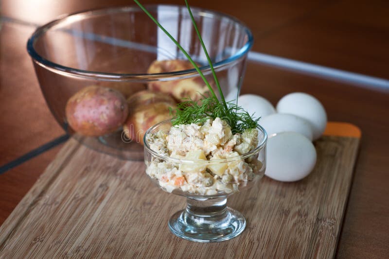 Russische meer olivier salade stock foto Russische meer olivier salade stock foto