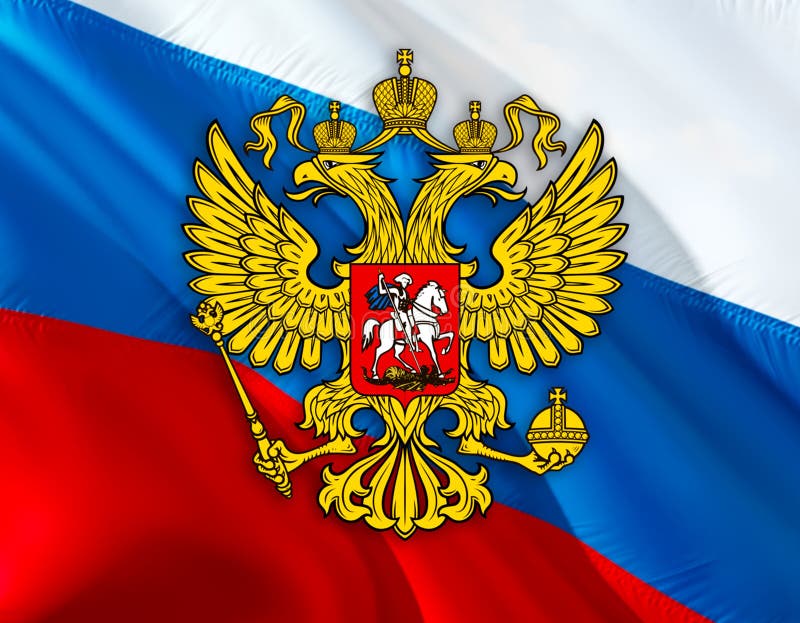Russland flagge auf dunklen hintergrund 3d render