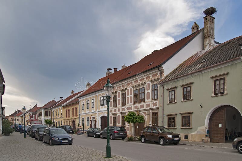 Street in town Rust Burgenland, Austria by Neusiedler Lake. Street in town Rust Burgenland, Austria by Neusiedler Lake