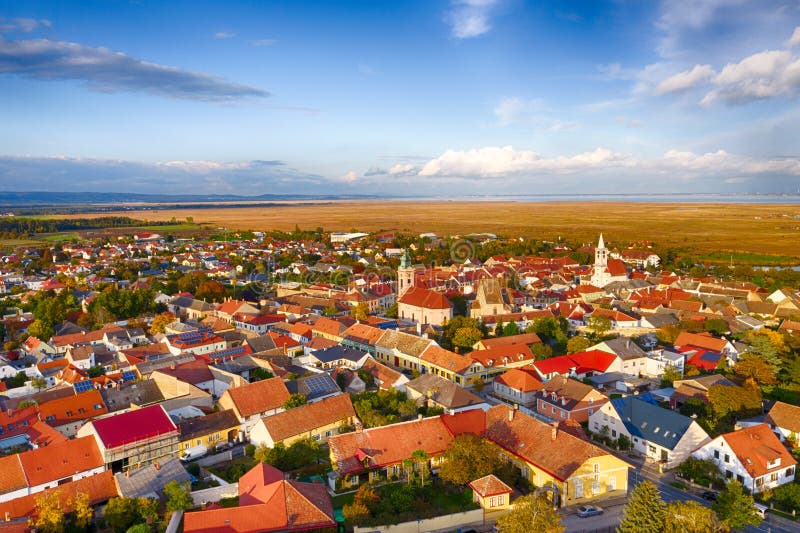 Rust in Burgenland. Small town at Lake Neusiedl in Austria during evening in autumn. Rust in Burgenland. Small town at Lake Neusiedl in Austria during evening in autumn