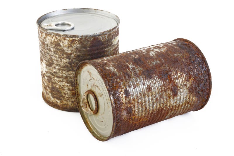 Rust Cans at on White Background Stock Image Image of spoiled