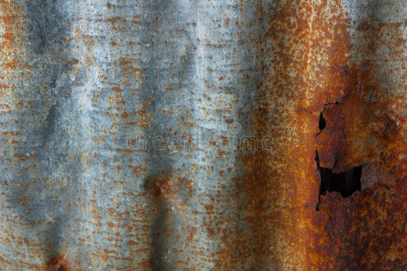 Rust on corrugated iron background