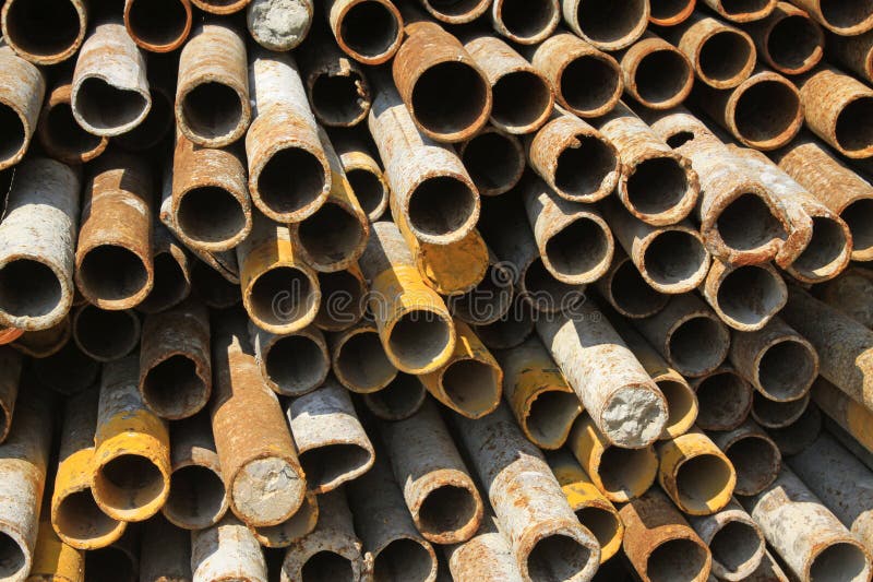 Rust deformation steel pipe stock photography