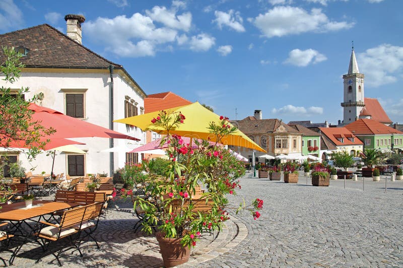 Market Place of Rust at Neusiedler See,Burgenland,Austria. Market Place of Rust at Neusiedler See,Burgenland,Austria