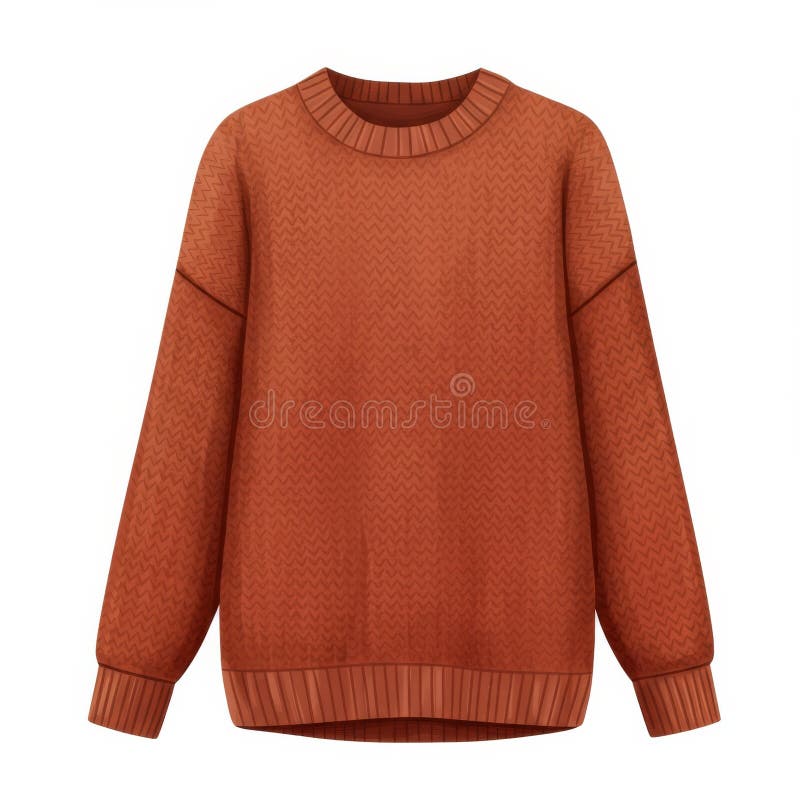 Rust Orange Knitted Oversized Sweater royalty free illustration
