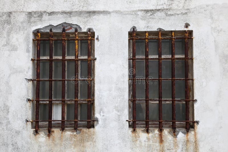 Rusted iron window bars