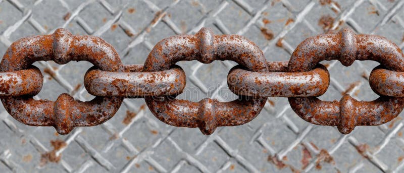 Rusted metal chain links royalty free illustration