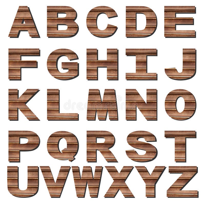 Rusted metal font vector illustration