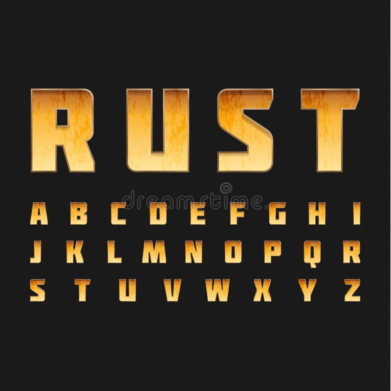 Rusted metal font design vector illustration