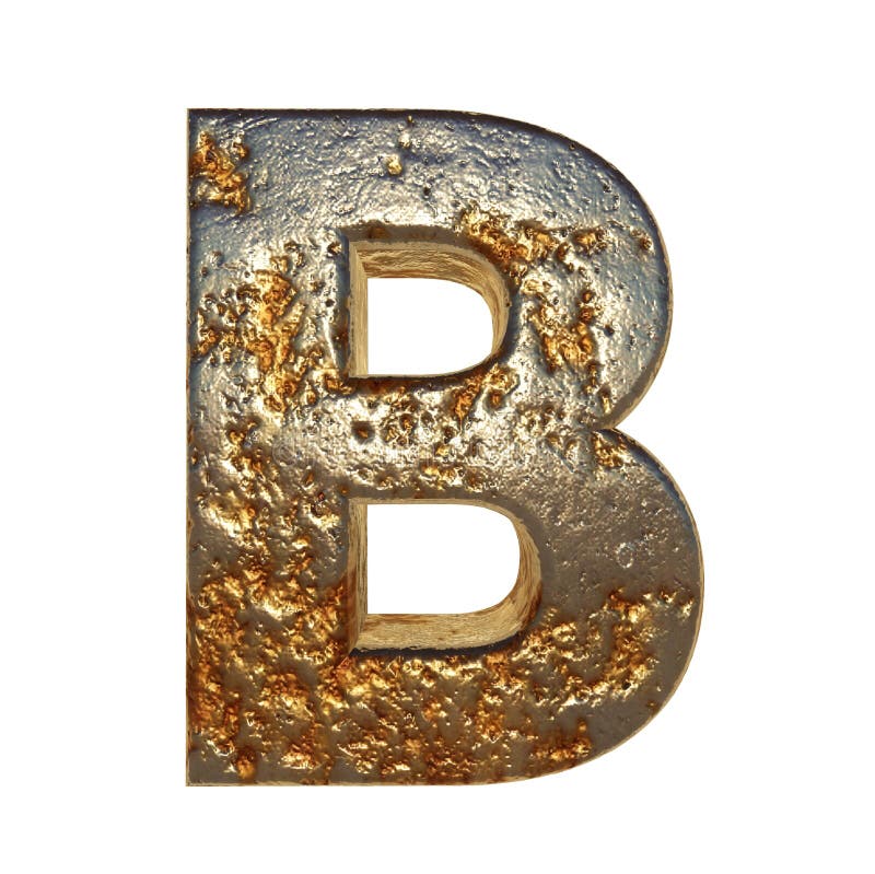 Rusted metal letter B stock illustration. Illustration of rendering ...