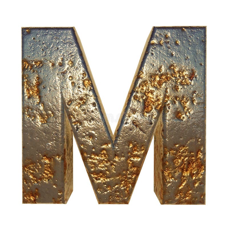 Rusted metal letter M royalty free illustration