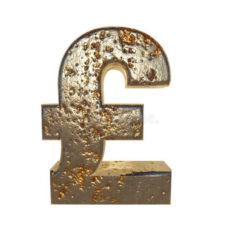 Rusted metal symbol pound stock illustration