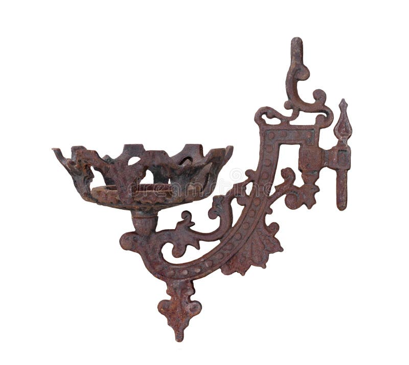 Rusted Old Wall Candle Holder Isolated Stock Photo Image of fancy