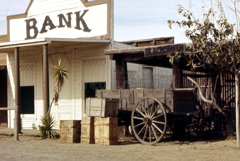 Old West Bank Building stock image. Image of rustic, rough 310897