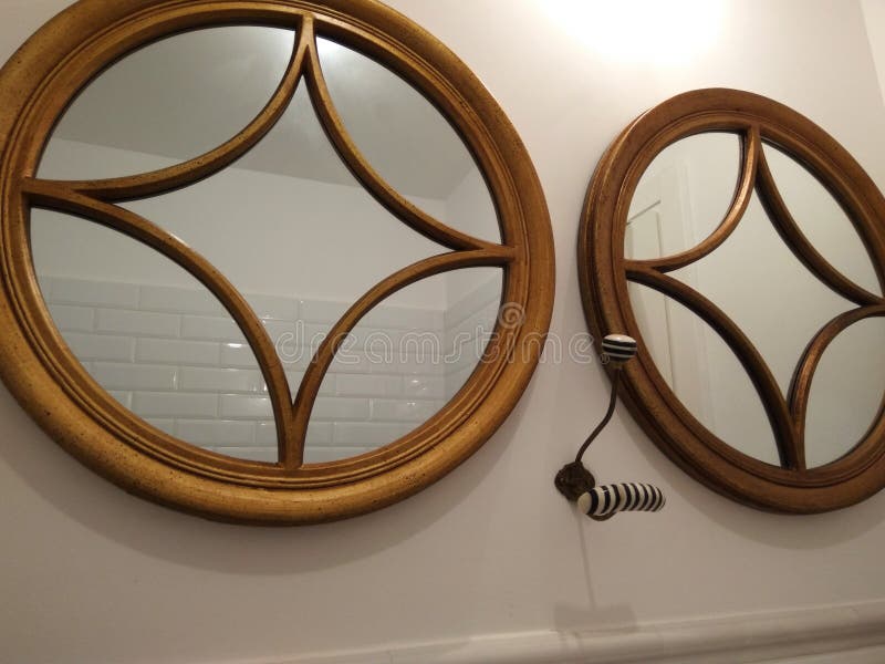 Rustic bathroom Mirror stock photo. Image of bathroom 104617188