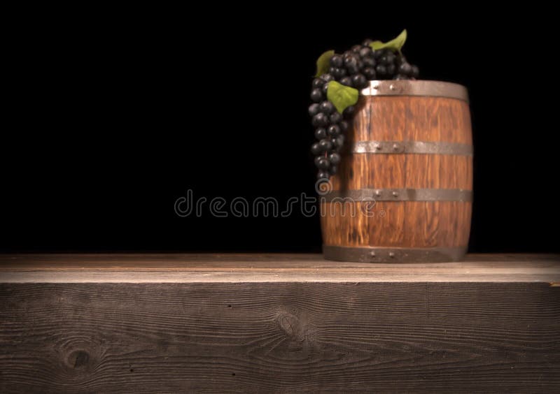 Rustic blurred wooden barrel on a night background stock image Rustic blurred wooden barrel on a night background stock image