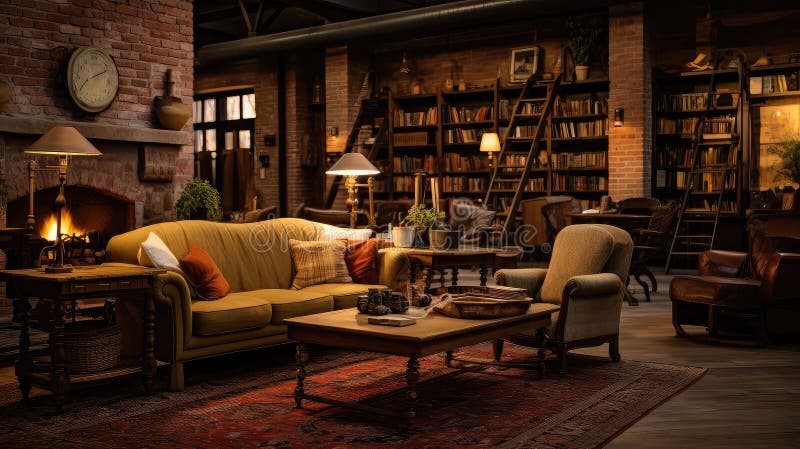 Rustic building interior royalty free illustration