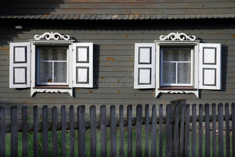 Rustic carved windows